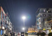 दुधेबजार रात्रीकालीन उज्यालोले झिलिमिली